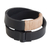 Leather wrap bracelet, 'Black Modernity' - Modern Leather Wrap Bracelet in Black from Brazil (image 2a) thumbail