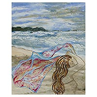 'The Breeze of Buzios' (2017) - Expressionist Beach Scene Painting from Brazil (2017)