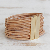 Wrap rope beads charm karma adjustable leather bracelet ZB0106 for men Zense 
