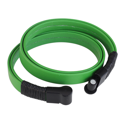 Leather-accented wrap bracelet, 'Feminine Tropics' - Leather-Accent Wrap Bracelet in Green from Brazil
