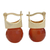 Gold plated agate drop earrings, 'Fiery Acorn' - 18k Gold Plated Agate Drop Earrings from Brazil (image 2a) thumbail