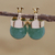 Gold plated quartz drop earrings, 'Forest Acorn' - 18k Gold Plated Green Quartz Drop Earrings from Brazil thumbail