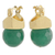 Gold plated quartz drop earrings, 'Forest Acorn' - 18k Gold Plated Green Quartz Drop Earrings from Brazil (image 2a) thumbail