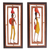 Paneles de madera en relieve, (par) - Par de Paneles en Relieve de Madera que Representan a Trabajadores Brasileños