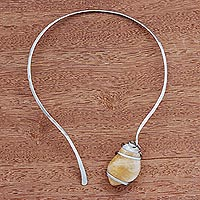 Citrine collar necklace, 'Desert Magnitude' - Citrine Collar Pendant Necklace from Brazil