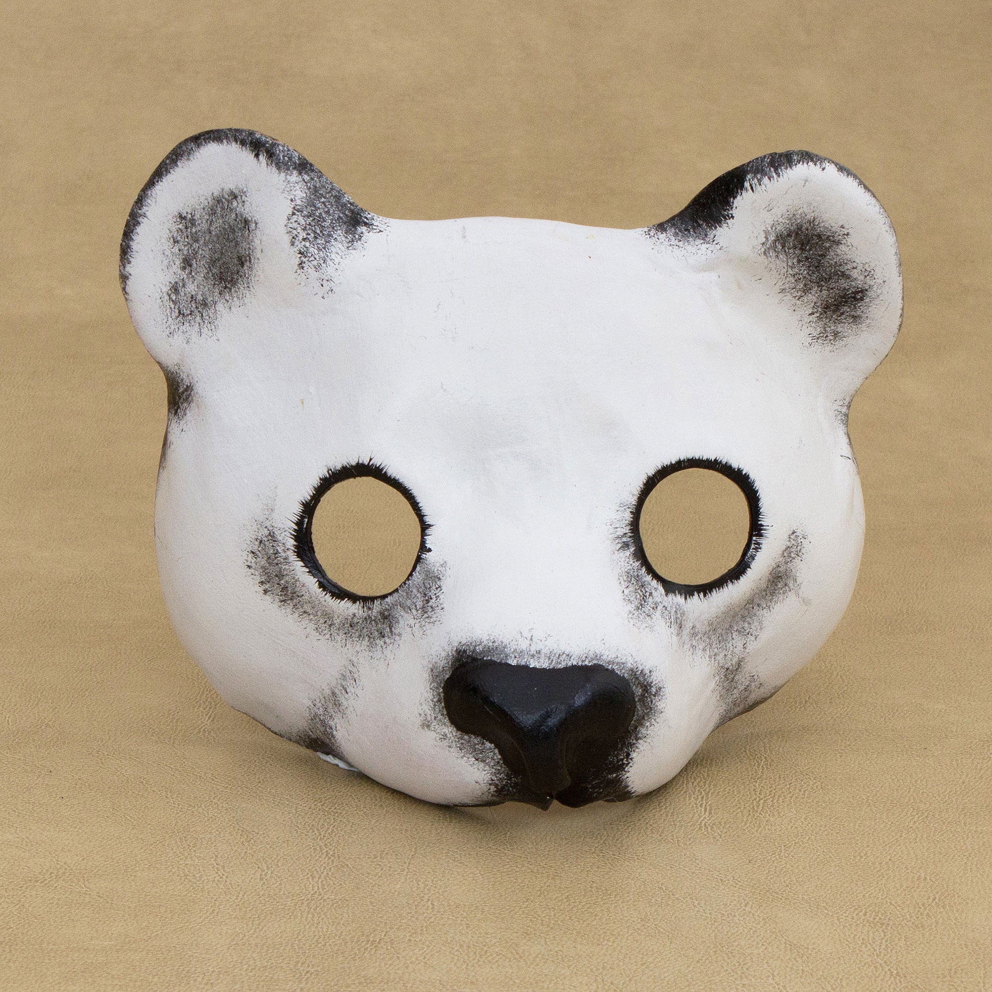 Handcrafted Polar Bear Mask from Brazil - Polar Bear Face | NOVICA