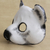 Leather mask, 'Polar Bear Face' - Handcrafted Leather Polar Bear Mask from Brazil (image 2b) thumbail