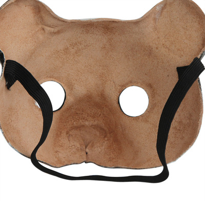 Máscara de cuero - Máscara de oso polar de cuero hecha a mano de Brasil