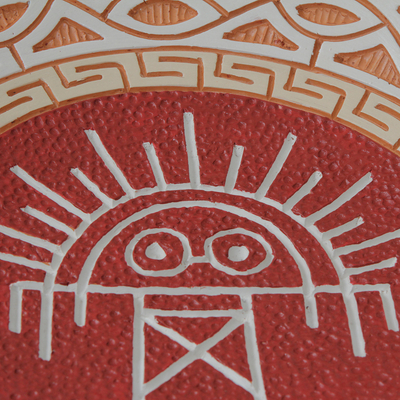 Ceramic decorative bowl, 'Stone Man' - Ceramic Decorative Plate Crafted in Brazil