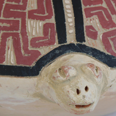Jarrón decorativo de cerámica - Jarrón decorativo de cerámica con tema de tortuga de Brasil