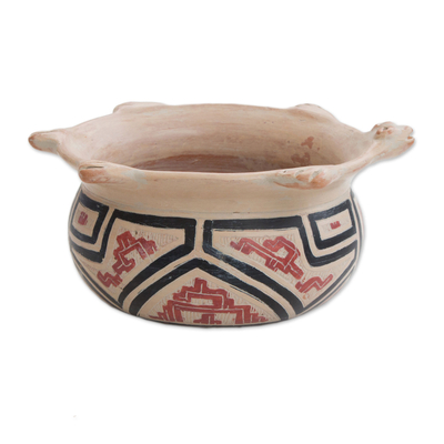 Marajoara-Style Turtle Ceramic Decorative Vase (3 in.)
