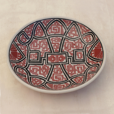 Herzstück aus Keramik - Tafelaufsatz aus Keramik im Marajoara-Stil, hergestellt in Brasilien