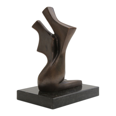 Bronze sculpture, 'Dancing' - Abstract Bronze Sculpture of a Couple Dancing from Brazil
