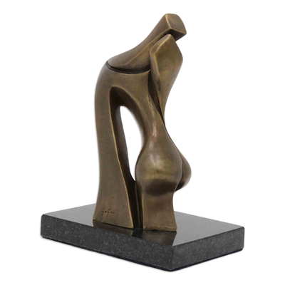 Bronzeskulptur - Romantische abstrakte Kunstbronzeskulptur aus Brasilien