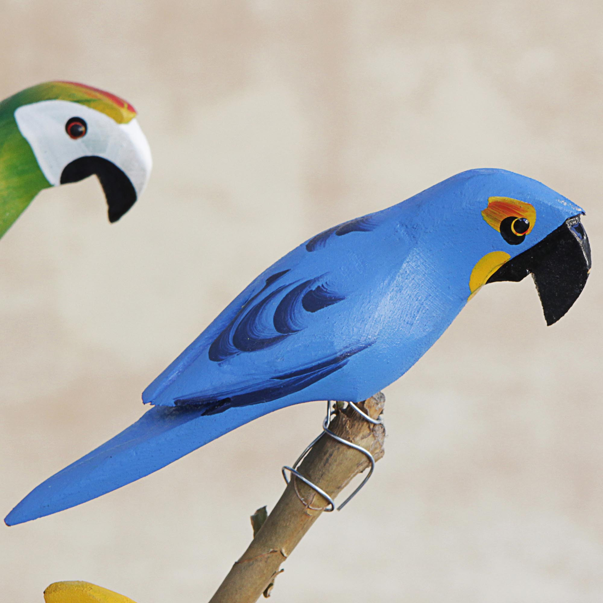 Wood Parrot Decorative Accents from Brazil (Set of 5) Delightful