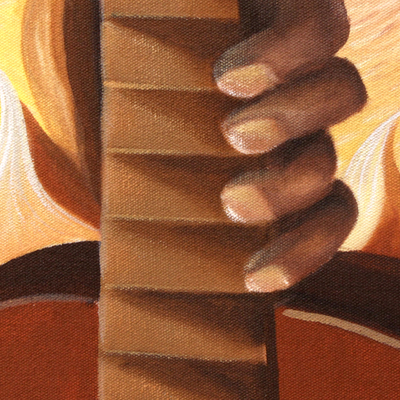 'Sun Scale Series III' - Guitar and Piano-Themed Surrealist Painting from Brazil