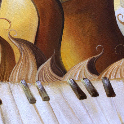 'Sun Scale Series IV' - Signed Music-Themed Surrealist Painting from Brazil