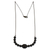Collar colgante de ágata rodiada negra - Collar con colgante de ágata chapada en rodio negro de Brasil