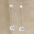 Pendientes colgantes de cuarzo y perlas cultivadas, 'Glistening Transparency' - Aretes colgantes de cuarzo transparente y perlas cultivadas de brasil