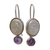 Amethyst and cultured pearl drop earrings, 'Oval Grandeur' - Amethyst and Oval Cultured Pearl Drop Earrings from Brazil