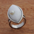Agate and cultured pearl cocktail ring, 'White Eye' - White Agate and Cultured Pearl Cocktail Ring from Brazil