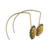 Gold accented golden grass drop earrings, 'Stellar Black' - Gold Plated Golden Grass Earrings with Black Rhinestones