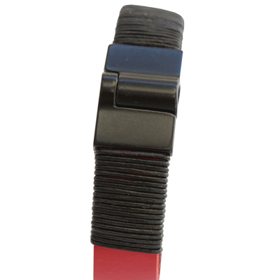 Pulsera de pulsera de cuero - Brazalete de pulsera de cuero rojo y negro de Brasil