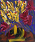 'Blumen-Serie IV'. - Signierte impressionistische Malerei von Blumen aus Brasilien
