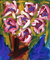 'Duftende Blumen - Signierte impressionistische Malerei rosa Blumen aus Brasilien