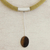 Tiger's eye pendant necklace, 'Sublime Modernity' - Tiger's Eye Oval and Mustard Brown Soutache Pendant Necklace