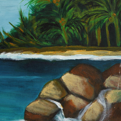 Ilha Grande - Signierte impressionistische Inselmalerei aus Brasilien