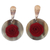 Gold accented wood and horn dangle earrings, 'Floral Touch' - Gold Accent Wood and Horn Rose Dangle Earrings from Brazil