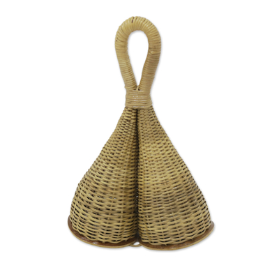 Double Natural Fiber and Gourd Caixixi Percussion Instrument
