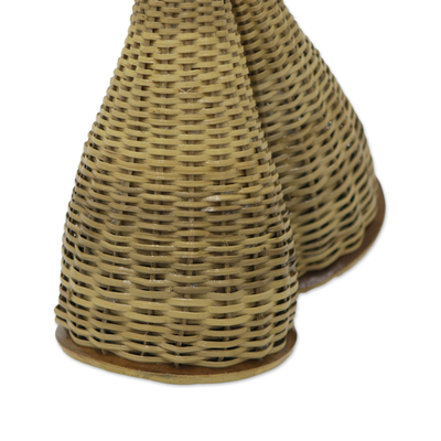 Natural fiber and gourd caixixi, 'Traditional Rhythm' (double) - Double Natural Fiber and Gourd Caixixi Percussion Instrument