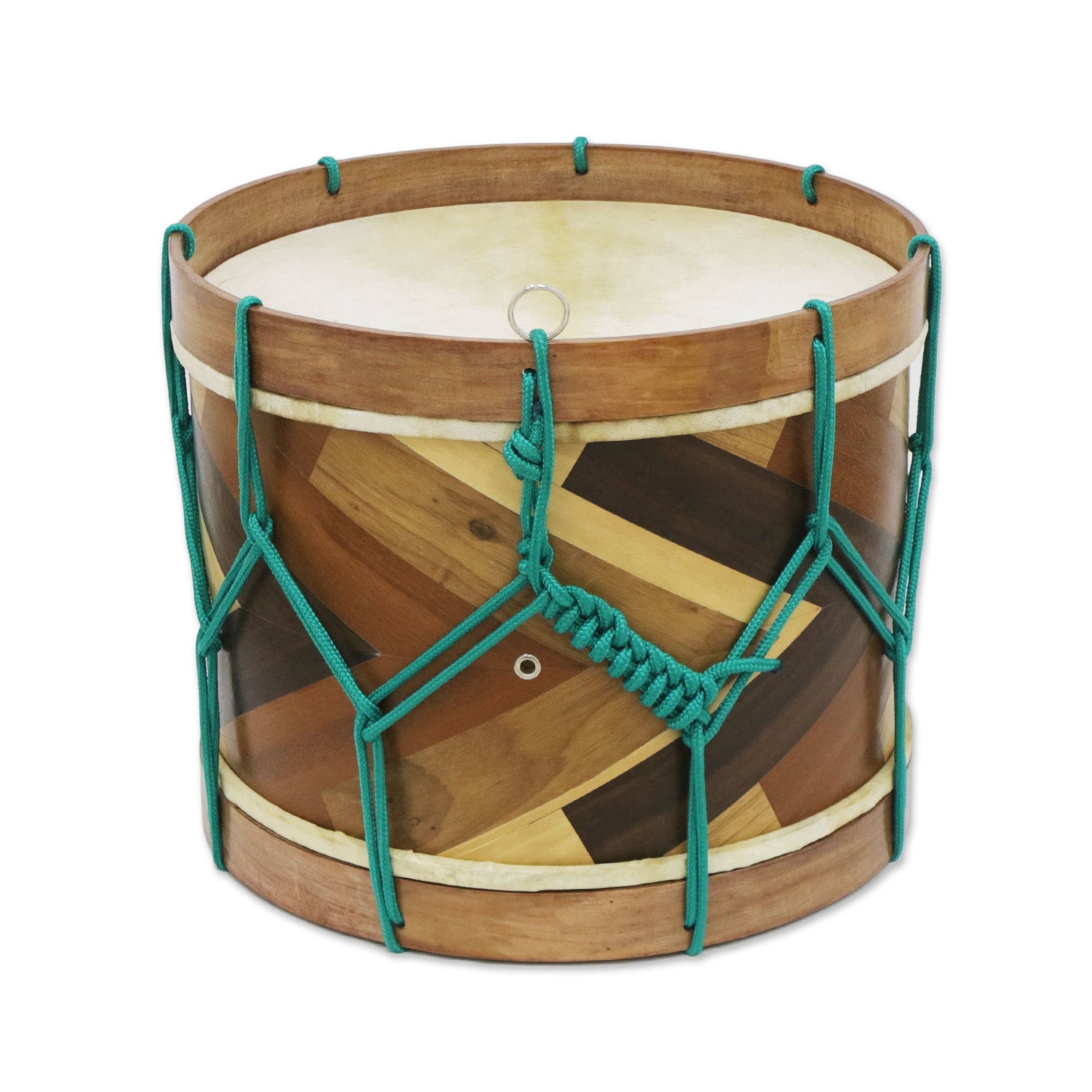 Handcrafted Wood and Leather Drum from Brazil Sophisticated Rhythm