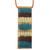 Art glass and leather pendant necklace, 'Horizon Threads' - Striped Glass and Leather Pendant Necklace from Brazil (image 2a) thumbail