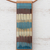 Halskette mit Anhänger aus Kunstglas und Leder - Gestreifte Halskette mit Anhänger aus Glas und Leder aus Brasilien