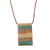 Art glass and leather pendant necklace, 'Seaside' - Layered Glass and Leather Pendant Necklace from Brazil (image 2a) thumbail