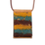 Glass and leather pendant necklace, 'Earth Waters' - Layered Glass and Leather Pendant Necklace from Brazil (image 2a) thumbail