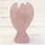 Rose quartz figurine, 'Pink Angel' - Hand-Carved Rose Quartz Angel Figurine from Brazil