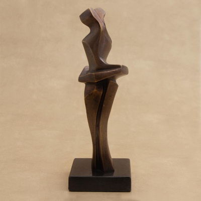 Bronzeskulptur - Signierte abstrakte Bronze-Tänzerskulptur aus Brasilien
