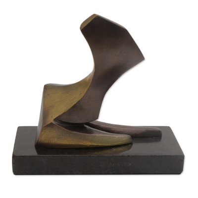 Bronze sculpture, 'Solitary' - Signed Fine Art Abstract Sculpture from Brazil