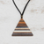 Gold accented wood pendant necklace, 'Triangular Horizons' - Triangular Wood Pendant Necklace with Colorful Stripes (image 2) thumbail