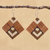 Wood dangle earrings, 'Modern Angles' - Square Modern Wood Dangle Earrings from Brazil