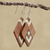 Wood dangle earrings, 'Modern Angles' - Square Modern Wood Dangle Earrings from Brazil