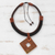 Ceramic pendant necklace, 'Beautiful Labyrinth' - Adjustable Square Ceramic Pendant Necklace from Brazil thumbail