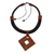Ceramic pendant necklace, 'Beautiful Labyrinth' - Adjustable Square Ceramic Pendant Necklace from Brazil (image 2a) thumbail