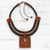 Ceramic pendant necklace, 'Iracema Spiral' - Spiral Motif Adjustable Ceramic Pendant Necklace from Brazil thumbail