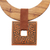 Ceramic and wood pendant necklace, 'Crescent Moon Labyrinth' - Crescent-Shaped Ceramic and Wood Pendant Necklace (image 2d) thumbail