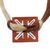 Ceramic pendant necklace, 'Tribal Square' - Square Ceramic and Natural Fiber Pendant Necklace (image 2d) thumbail